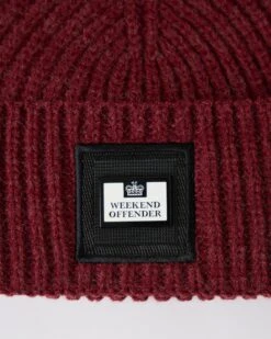 Weekend Offender Marseille Knitted Beanie Oxblood -Warm Knit Wear Sales ACAW22 03 MARSEILLE OXBLOOD 8133