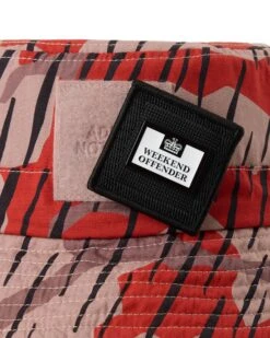 Weekend Offender Choroni Bucket Hat Blaze Red Rain Camo -Warm Knit Wear Sales ACSS2406 CHORONI BLAZE RAIN CAMO 3145