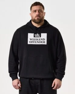 Weekend Offender HM Service Classic Hoodie Black - Plus Size -Warm Knit Wear Sales HDAW2205X HM SERVICE BLACK 8083 PLUS