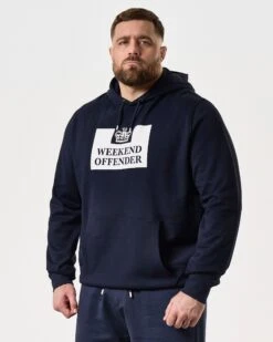 Weekend Offender HM Service Classic Hoodie Navy - Plus Size -Warm Knit Wear Sales HDAW2205X HM SERVICE NAVY 8278 PLUS