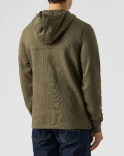 Weekend Offender Tanzmann Mesh Pocket Hoodie Dark Green -Warm Knit Wear Sales HDAW2308 TANZMANN DARK GREEN 1886 MODEL