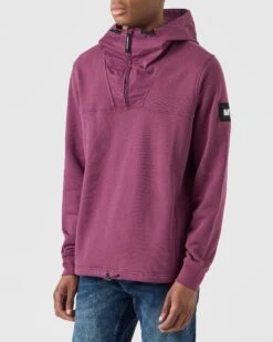 Weekend Offender Hamilton Hoodie Deep Plum -Warm Knit Wear Sales HDAW2309 HAMILTON DEEP PLUM 0144 MODEL