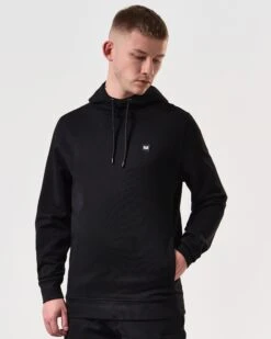 Weekend Offender Ribbe Hoodie Black -Warm Knit Wear Sales HDSS2401 RIBBE BLACK 6365 MODEL