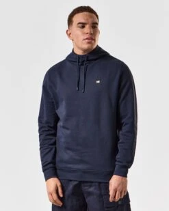 Weekend Offender Ribbe Hoodie Navy -Warm Knit Wear Sales HDSS2401 RIBBE NAVY 5435 MODEL