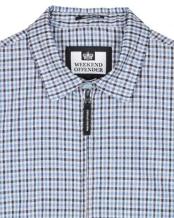 Weekend Offender Campbell Harrington Jacket Blue House Check -Warm Knit Wear Sales JKAW23 09 CAMPBELL BLUE HOUSE CHECK 2076