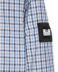 Weekend Offender Campbell Harrington Jacket Blue House Check -Warm Knit Wear Sales JKAW23 09 CAMPBELL BLUE HOUSE CHECK 2077