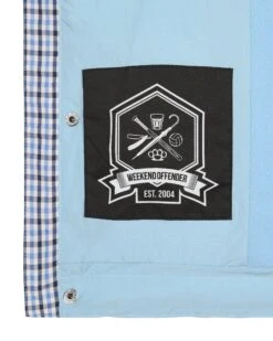 Weekend Offender Saunders Parachute Jacket Winter Sky/Blue House Check -Warm Knit Wear Sales JKAW23 10 SAUNDERS WINTER SKY 2970