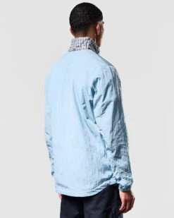 Weekend Offender Saunders Parachute Jacket Winter Sky/Blue House Check -Warm Knit Wear Sales JKAW2310 SAUNDERS WINTER SKY BLUE CHECK 1711 MODEL