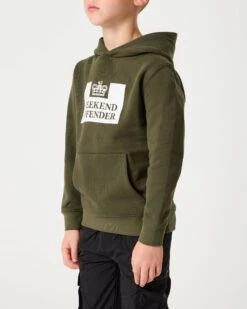 Weekend Offender Kids HM Service Classic Hoodie Dark Green -Warm Knit Wear Sales KIDS HDAW22 07 HM SERVICE DARK GREEN MODEL 1791
