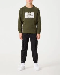 Weekend Offender Kids Penitentiary Classic Sweatshirt Dark Green -Warm Knit Wear Sales KIDS SWAW22 02 PENITENTIARY DARK GREEN MODEL 1794