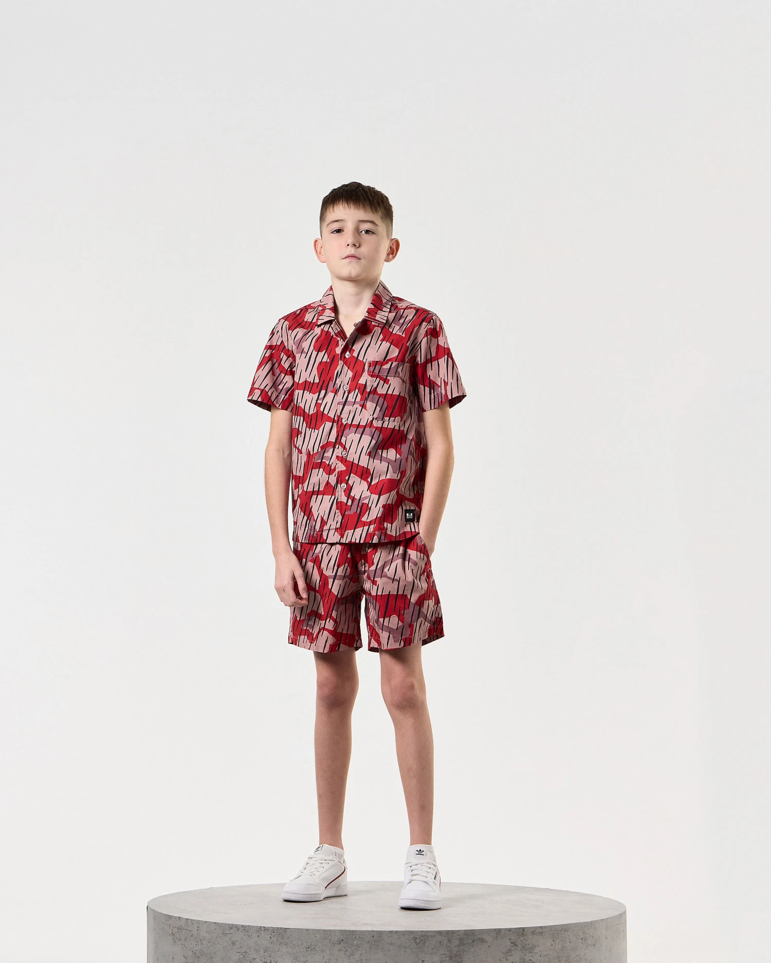 Weekend Offender Kids Monuriki Camo Shirt Blaze Red Rain Camo 2 Weekend Offender Kids Monuriki Camo Shirt Blaze Red Rain Camo - Image 2