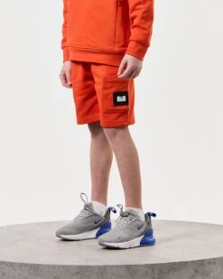 Weekend Offender Kids Hawkins Jogger Shorts Pure Orange -Warm Knit Wear Sales KIDSSTSS2401 HAWKINS PURE ORANGE 7843