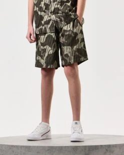 Weekend Offender Kids Anzio Shorts Castle Green Rain Camo -Warm Knit Wear Sales KIDSSTSS2415 ANZIO CAMO CASTLE GREEN7692
