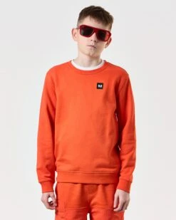 Weekend Offender Kids Ferrer Sweatshirt Pure Orange -Warm Knit Wear Sales KIDSSWSS2402 FERRER PURE ORANGE 7792