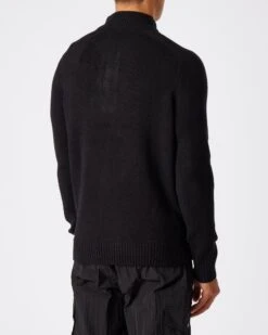 Weekend Offender Castillos Knitted Quarter Neck Sweatshirt Black -Warm Knit Wear Sales KWAW22 05 CASTILLOS BLACK 0172 MODEL
