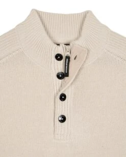 Weekend Offender Castillos Knitted Quarter Neck Sweatshirt Pumice -Warm Knit Wear Sales KWAW22 05 CASTILLOS AW22 PUMICE 9968