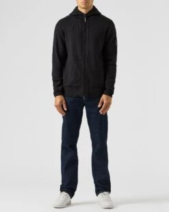 Weekend Offender Enzo Knitted Zip Hooded Sweater Black 9 Weekend Offender Enzo Knitted Zip Hooded Sweater Black -Warm Knit Wear Sales KWAW2303 ENZO BLACK 1985 MODEL