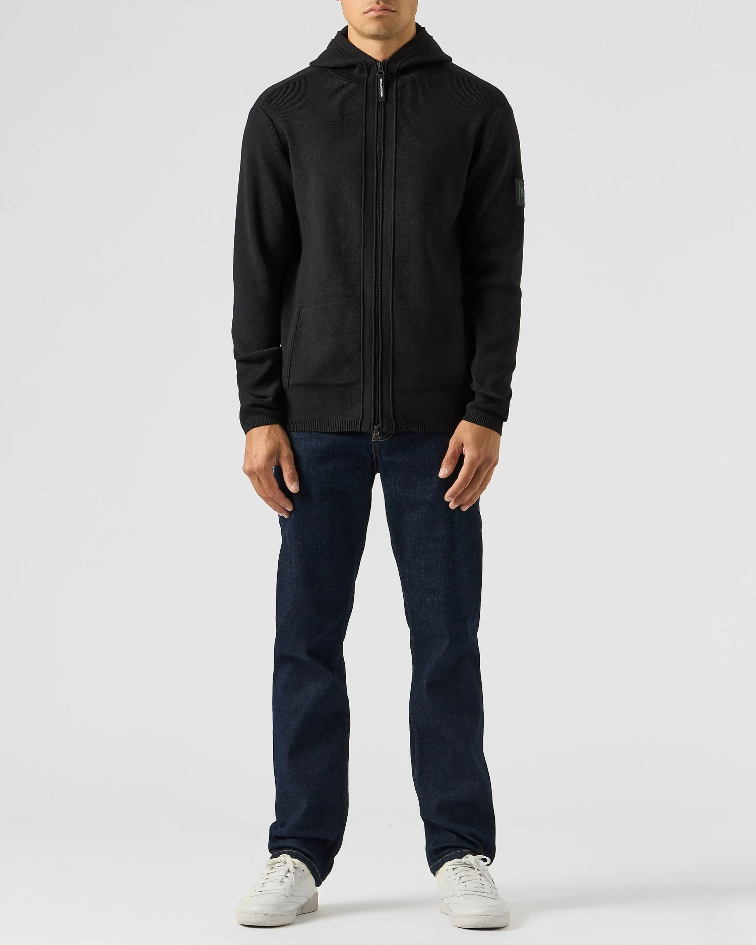 Weekend Offender Enzo Knitted Zip Hooded Sweater Black 3 Weekend Offender Enzo Knitted Zip Hooded Sweater Black - Image 3
