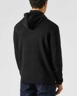 Weekend Offender Enzo Knitted Zip Hooded Sweater Black 10 Weekend Offender Enzo Knitted Zip Hooded Sweater Black -Warm Knit Wear Sales KWAW2303 ENZO BLACK 1987 MODEL