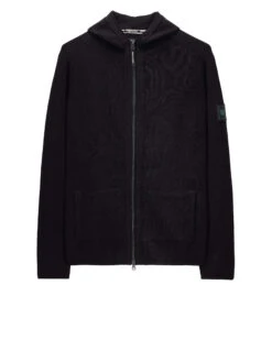 Weekend Offender Enzo Knitted Zip Hooded Sweater Black