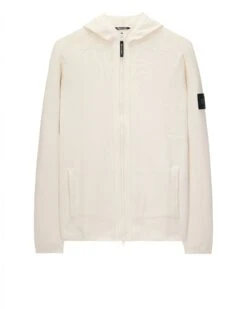 Weekend Offender Enzo Knitted Zip Hooded Sweater Winter White