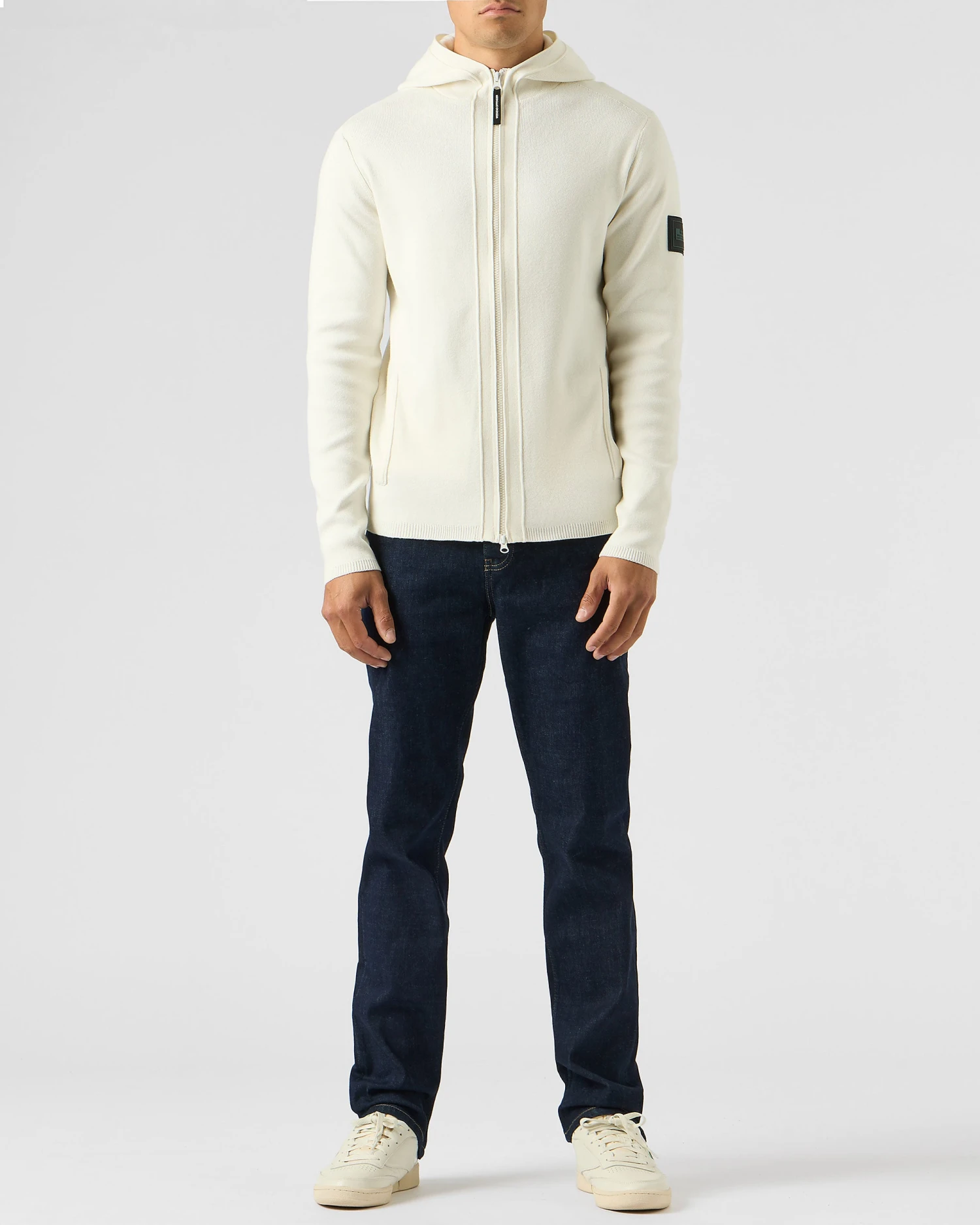 Weekend Offender Enzo Knitted Zip Hooded Sweater Winter White 3 Weekend Offender Enzo Knitted Zip Hooded Sweater Winter White - Image 3