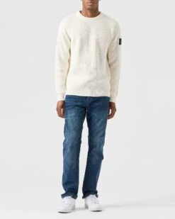 Weekend Offender Couto Knitted Sweater Winter White -Warm Knit Wear Sales KWAW2307 COUTO WINTER WHITE 0033 MODEL