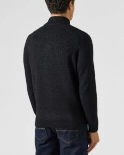 Weekend Offender Dexter Knitted Zip Sweater Black -Warm Knit Wear Sales KWAW2309 DEXTER BLACK 1965 MODEL