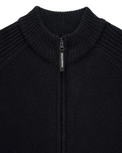Weekend Offender Dexter Knitted Zip Sweater Black -Warm Knit Wear Sales KWAW2309 DEXTER BLACK 5720