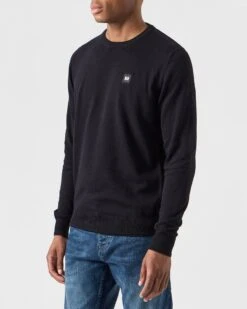 Weekend Offender Solace Knitted Sweater Black -Warm Knit Wear Sales KWAW2310 SOLACE BLACK 0063 MODEL