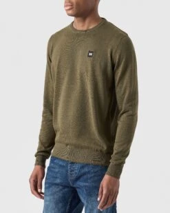 Weekend Offender Solace Knitted Sweater Dark Green -Warm Knit Wear Sales KWAW2310 SOLACE DARK GREEN 0072 MODEL