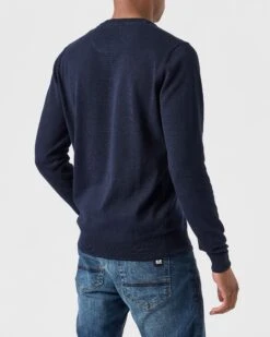 Weekend Offender Solace Knitted Sweater Navy -Warm Knit Wear Sales KWAW2310 SOLACE NAVY 0050 MODEL