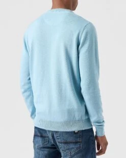 Weekend Offender Solace Knitted Sweater Winter Sky Blue -Warm Knit Wear Sales KWAW2310 SOLACE WINTER SKY 0078 MODEL