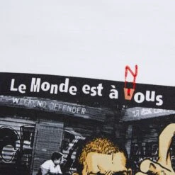 Weekend Offender La Haine Graphic Sweatshirt White -Warm Knit Wear Sales LA HAINE SWEAT WHITE DETAIL 3