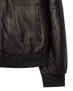 Weekend Offender Wythenshawe Leather Jacket Black -Warm Knit Wear Sales Leather Raglan 1316