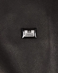 Weekend Offender Wythenshawe Leather Jacket Black -Warm Knit Wear Sales Leather Raglan 1322