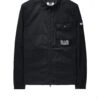 Weekend Offender Latmun Mesh Pocket Over-Shirt Black