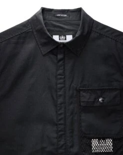 Weekend Offender Latmun Mesh Pocket Over-Shirt Black -Warm Knit Wear Sales OSAW2310 LATMUN BLACK 4258