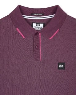 Weekend Offender Rivas Polo Shirt Deep Plum -Warm Knit Wear Sales POAW23 12 RIVAS DEEP PLUM 2281