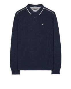 Weekend Offender Carola Long Sleeve Polo Shirt Navy/House Check