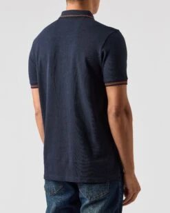 Weekend Offender Colombi Polo Shirt Navy -Warm Knit Wear Sales POAW2311 COLOMBI NAVY 0533 MODEL