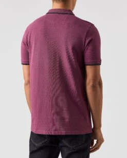 Weekend Offender Shore Polo Shirt Deep Plum -Warm Knit Wear Sales POAW2313 SHORE DEEP PLUM 0564 MODEL