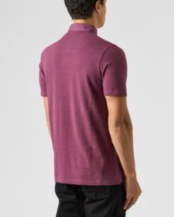 Weekend Offender Schooling Polo Shirt Deep Plum -Warm Knit Wear Sales POAW2316 SCHOOLING DEEP PLUM 1913 MODEL