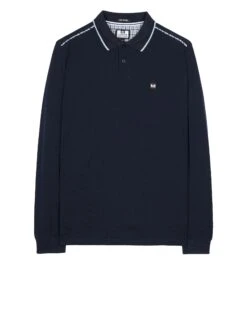 Weekend Offender Carola Long Sleeve Polo Shirt Navy/Blue House Check