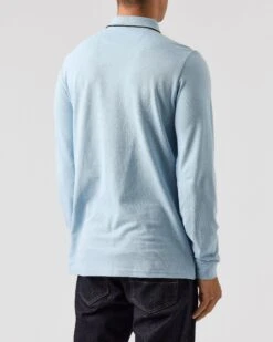 Weekend Offender Carola Long Sleeve Polo Shirt Winter Sky/Blue House Check -Warm Knit Wear Sales POAW2318 CAROLA WINTER SKY BLUE CHECK 0096