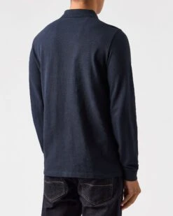 Weekend Offender Dice Long Sleeve Polo Shirt Navy -Warm Knit Wear Sales POAW2320 DICE NAVY 0607 MODEL
