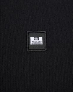 Weekend Offender Boman Long Sleeve Polo Shirt Black -Warm Knit Wear Sales POAW3223 BOMAN BLACK 0992