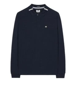 Weekend Offender Boman Long Sleeve Polo Shirt Navy
