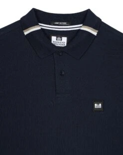 Weekend Offender Boman Long Sleeve Polo Shirt Navy -Warm Knit Wear Sales POAW3223 BOMAN BLACK 0995