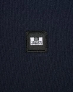 Weekend Offender Boman Long Sleeve Polo Shirt Navy -Warm Knit Wear Sales POAW3223 BOMAN BLACK 0996